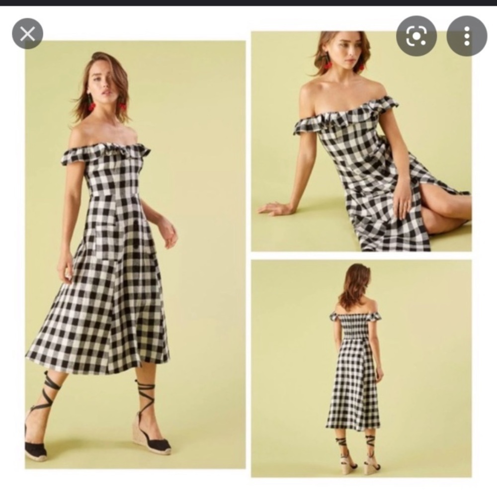 Reformation Midi Checkered dress
